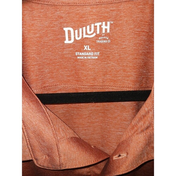 Duluth Trading Co Polo Shirt Men's Extra Large XL Orange Standard Fit Pocket - Picture 2 of 6